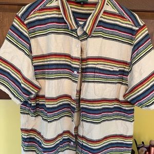 LRG striped button down short sleeve
